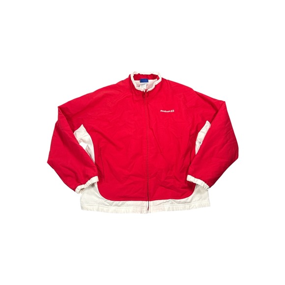 Reebok Other - Reebok Classic Vintage Windbreaker Jacket Red White Colorblock Mens Large L